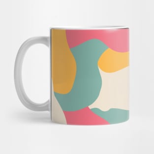 Colourful Blob Abstract Pattern in Light Orange Cream Pink Blue Sticker Mug